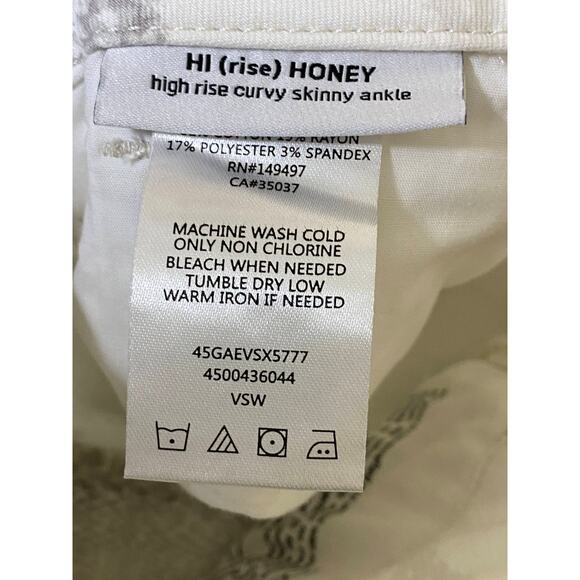 Joe's Jeans Hi (Rise) Honey Cream Grey Curvy Skinny Ankle Jeans Women's Size 31 - Picture 9 of 11